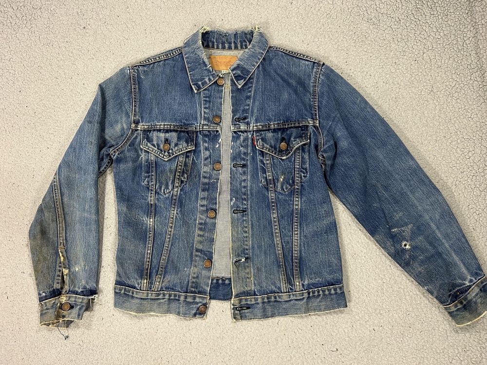 Vintage Levis Jacket Mens Small Blue Denim Big E 70505 Trucker USA 70s